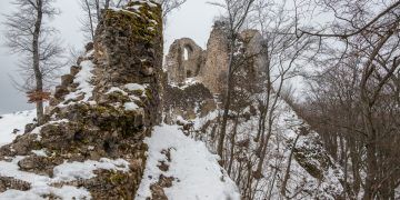 Hanigovský hrad a Miniskanzen drevených chrámov v Ľutine